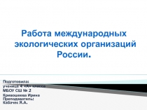 Работа международных экологических организаций России