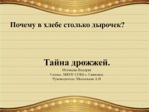 Почему в хлебе столько дырочек? 3 класс