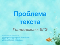 Проблема текста (Готовимся к ЕГЭ) 11 класс