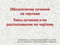 Обозначение сечений на чертеже. Типы сечений и их расположение на чертеже