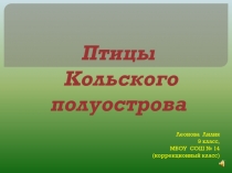 Птицы Кольского полуострова 4 класс