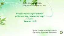 Всероссийская проверочная работа по окружающему миру 4 класс Задание  10.2