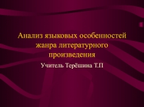 Анализ языковых особенностей жанра литературного произведения