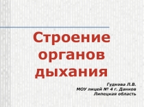 Строение органов дыхания 8 класс