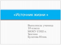 Источник жизни 10 класс