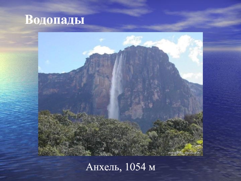 Вода материков. Водопады Южной Америки презентация 7 класс. Анхель (1054 метра). Водопад Анхель на карте. Южная Америка фото для презентации.