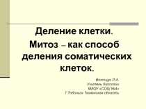 Деление клетки. Митоз – как способ деления соматических клеток 9 класс