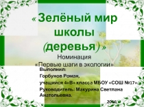 Зелёный мир школы 4 класс