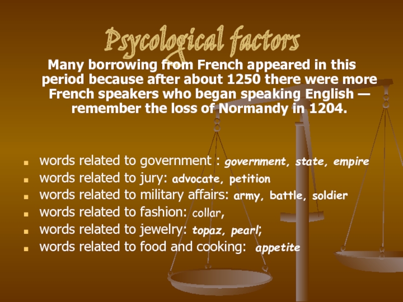 Курсовая работа: French Borrowings in the Modern English Language