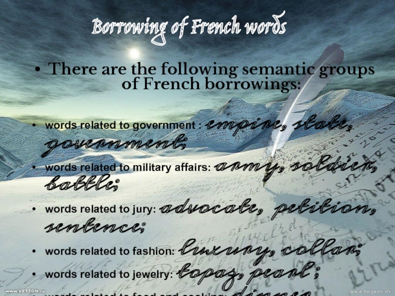 Курсовая работа: French Borrowings in the Modern English Language