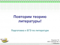 Подготовка к ЕГЭ по литературе