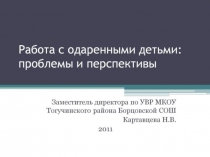 Работа с одарёнными детьми: проблеммы и перспективы