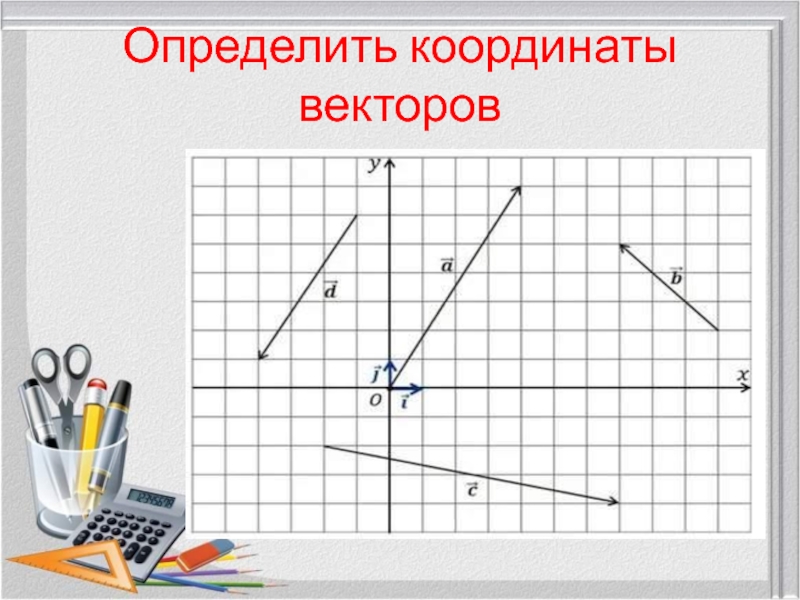 Координат вектора 9 класс геометрия. Определить координаты вектора. Координаты координатных векторов. Координаты вектора 9. Координаты вектора по рисунку.