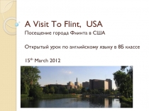 A Visit to Flint, USA 8 класс