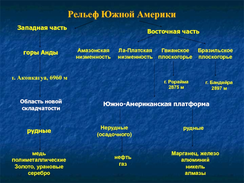 Полезные ископаемые низменности южной америки