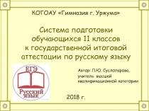 Система подготовки обучающихся 11 классов к государственной итоговой аттестации по русскому языку 11 класс