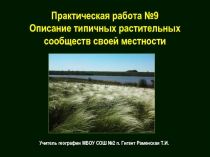 Описание типичных растительных сообществ своей местности