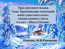 Правописание окончаний имён существительных множественного числа 4 класс