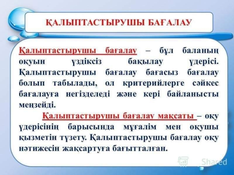 Қалыптастырушы бағалау презентация