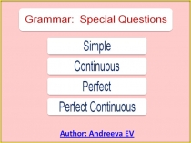 Grammar. Special Questions