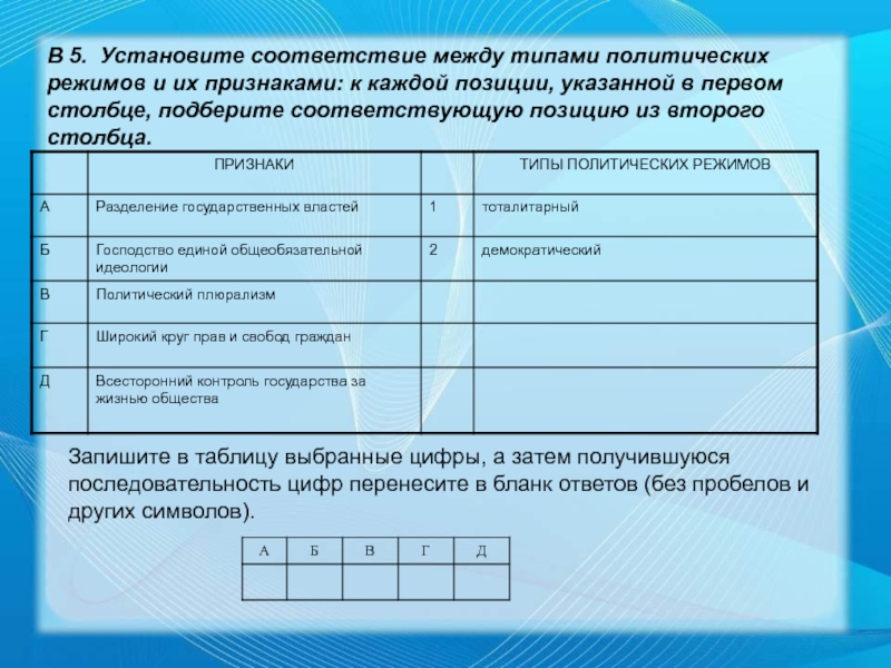 Установите соответствие между признаками и формами. Соответствие между признаками и типами политического режима. Установите соответствие между типами политических режимов. Установите соответствие между типами политических. Установите соответствие между типами политических режимов и их.