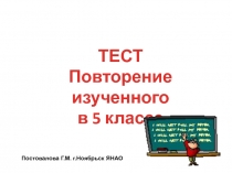 Тест повторение изученного в 5 классе 5-6 классы