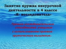 Занятие кружка внеурочной деятельности в 4 классе 