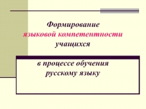 Формирование языковой компетентности  учащихся в процессе обучения русскому языку