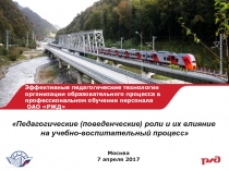 Педагогические (поведенческие) роли и их влияние на учебно - воспитательный процесс