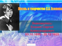Жизнь и творчество С. А. Есенина