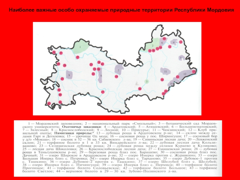 Карта мордовского заповедника