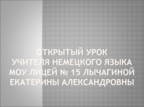 Презентация урока по немецкому языку  (второму иностранному языку) на тему 