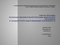 Рабочая программа реализации образовательной программы дошкольного образования в 1 младшей группе общеразвивающей направленности