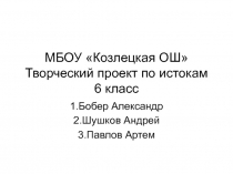 Проектная работа по истокам 6 класс 