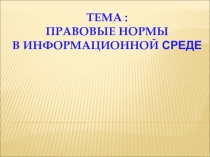 Правовые нормы в информационной среде