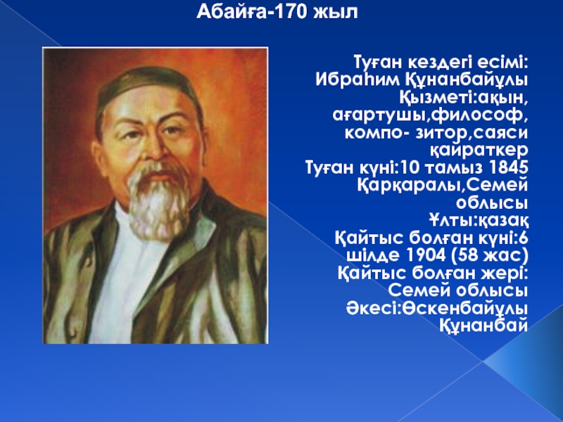 175 летие абая презентация