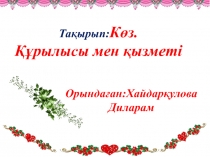 Көз және оның құрылымы атты тақырыбында ашық сабақ