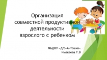 Организация совместной продуктиной деятельности взрослого с ребенком.