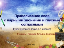 Правописание слов ?с парными звонкими и глухими согласными