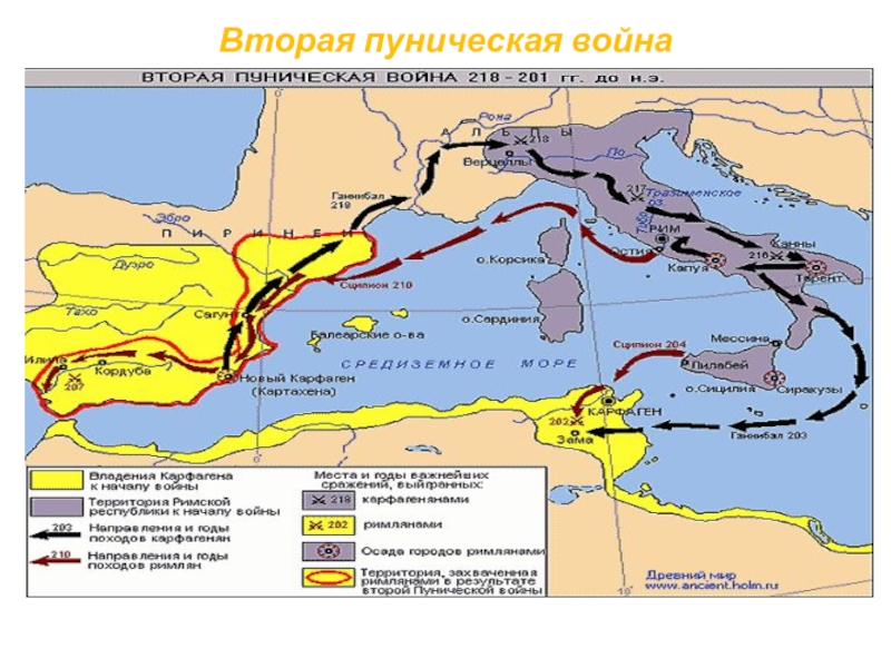 Контурная карта пунические войны