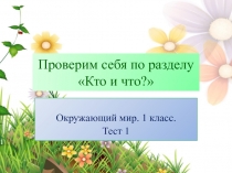 Обобщающий тест по окружающему миру для 1 класса по разделу 