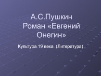 Презентация к уроку А.С.Пушкин. Роман 