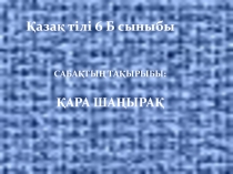 Кара шанырак