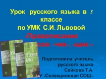 Презентация к уроку русского языка в 5 классе 