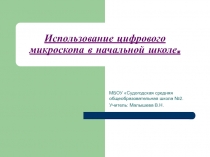 Использование цифрового микроскопа в начальной школе.