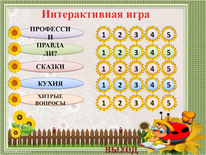 Презентация игра для начальной школы