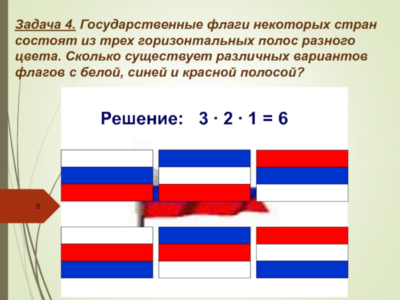 Сколько различных флагов из трех