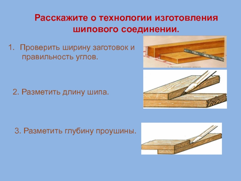 Технологическая карта по технологии шиповое соединение