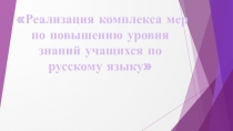 Реализация комплекса мер по повышению уровня знаний учащихся по русскому языку