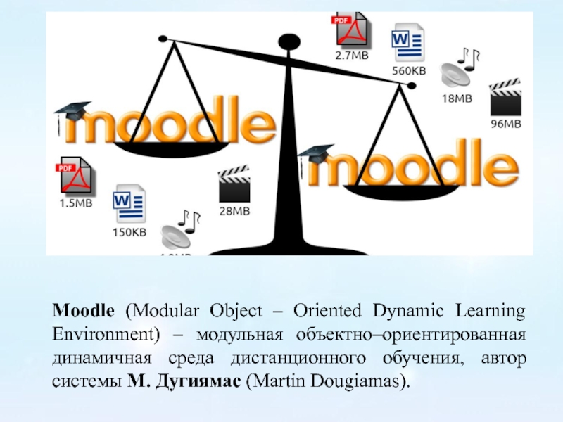 Author systems. Moodle (Modular object-Oriented Dynamic Learning environment). Modular object-Oriented Dynamic Learning environment. Moodle (Modular object-Oriented Dynamic Leartiń environment) (http:// Moodle.org/).